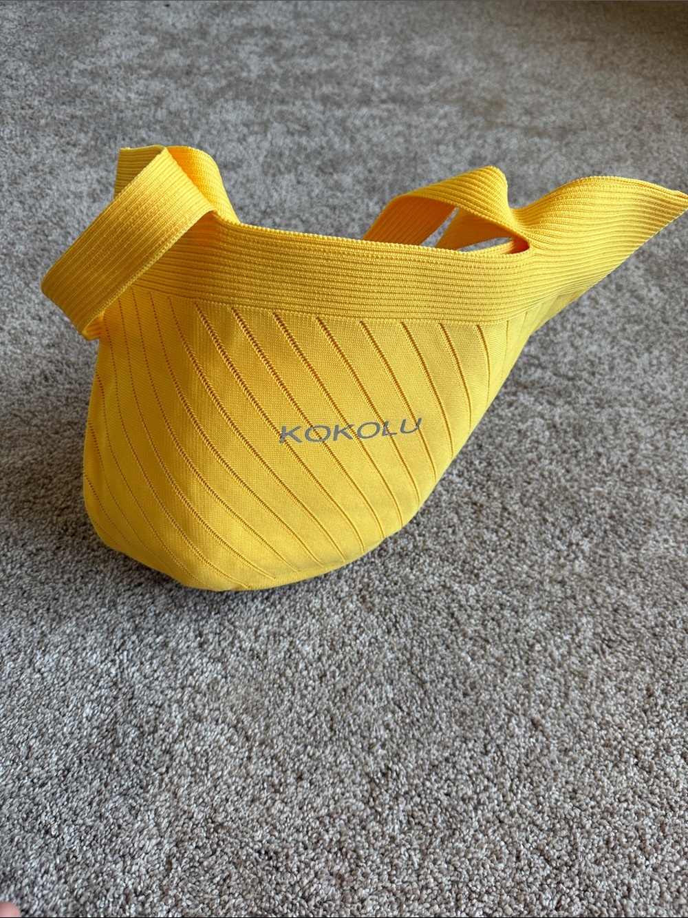 Yellow Knit Shoulder Bag